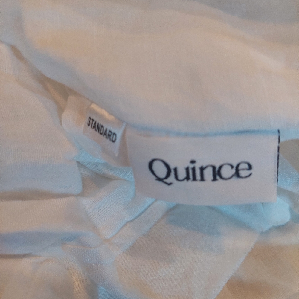 Quince Linen White Flange Standard Shams! Set Of 2 (N34) - Picture 9 of 11